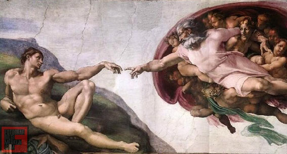7 tavan Pillar2 Supernatural GodCreates Man Sistine Chapel - Kompozisyona dair