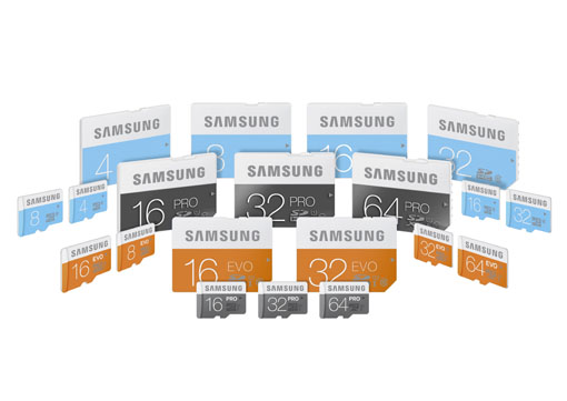 lineup microSD and SD cards - Samsung yeni hafıza kartı serisi